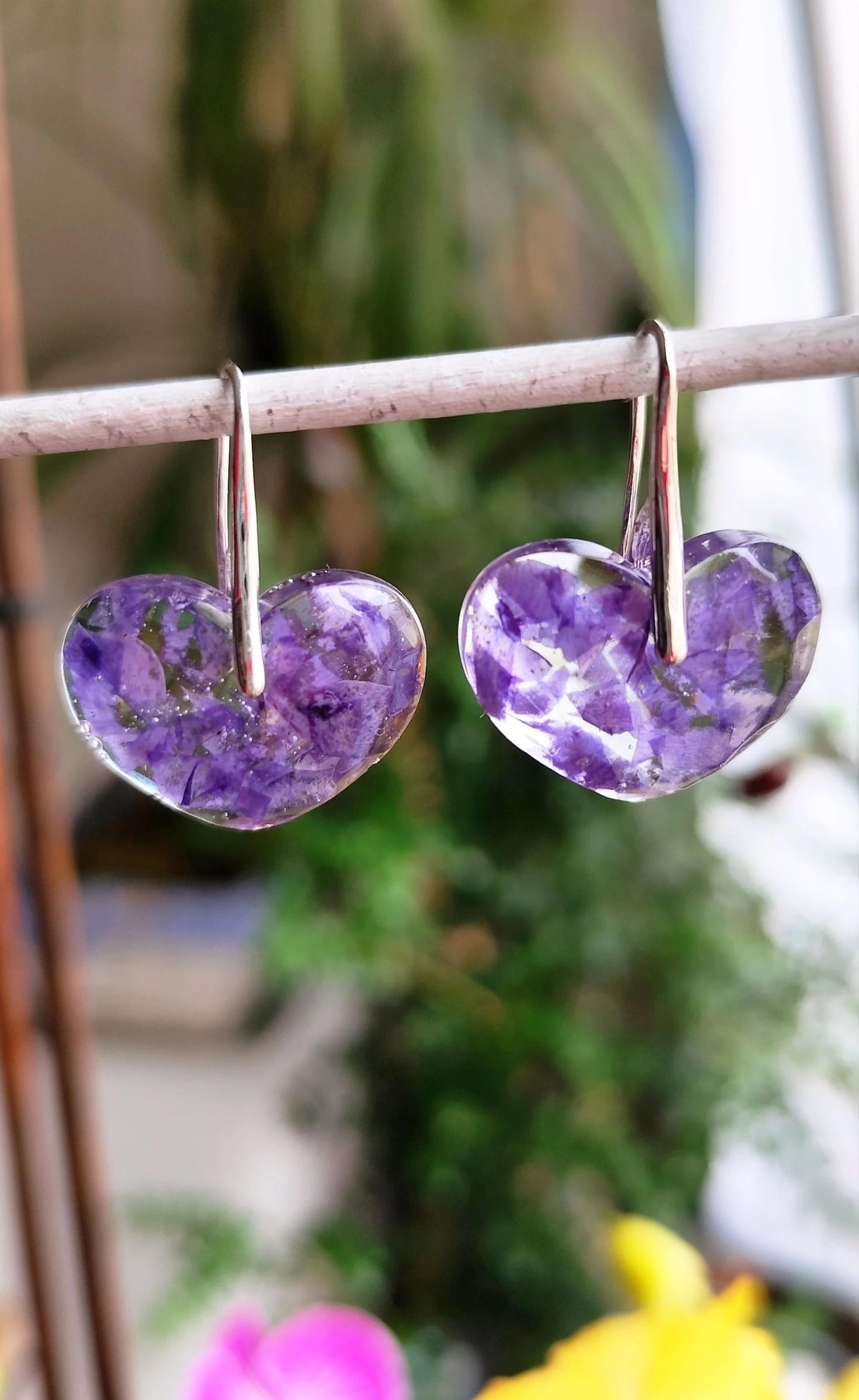 Boucles d'oreilles #fleur naturelle #CŒUR – photo 14